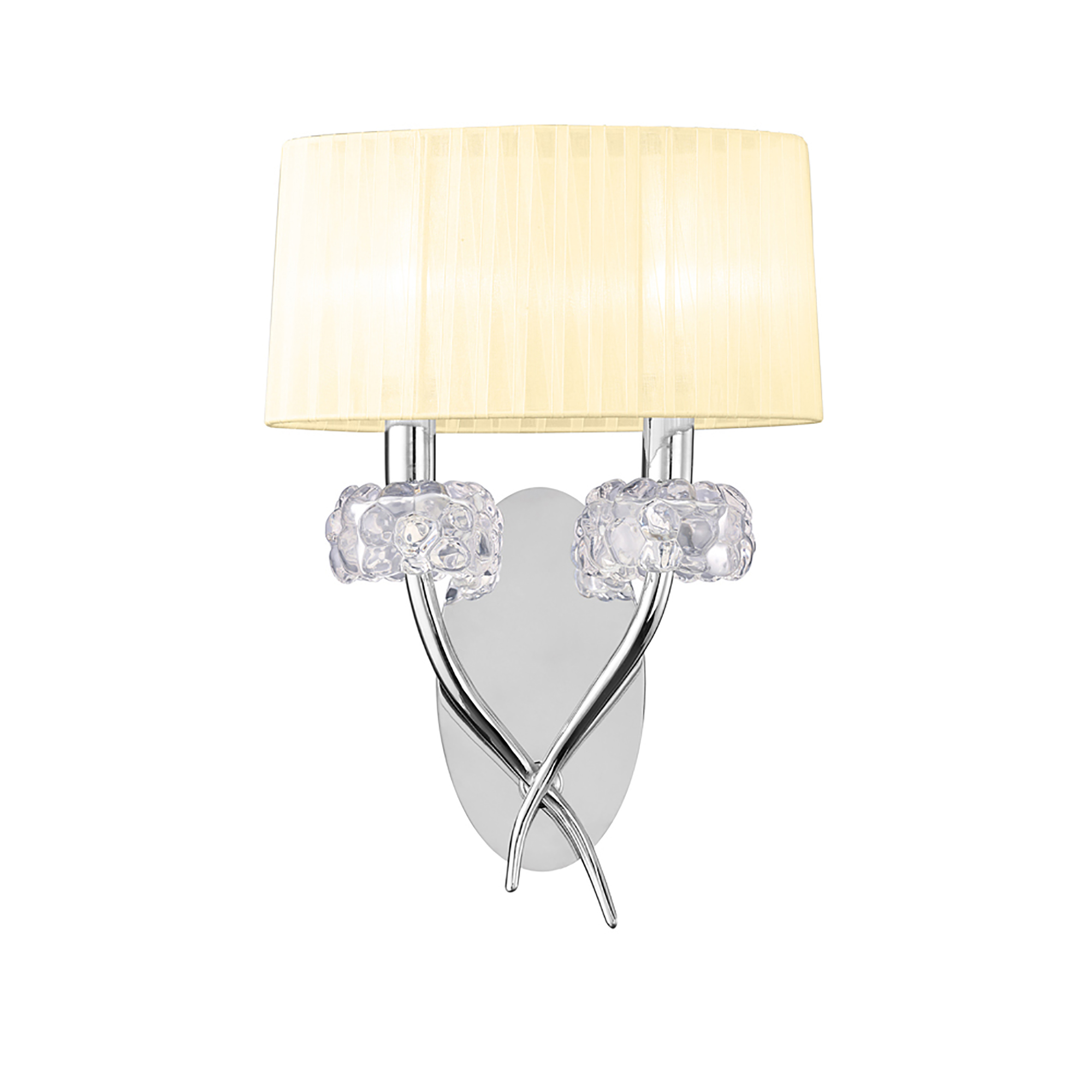 Loewe Polished Chrome-Cream Wall Lights Mantra Armed Wall Lights